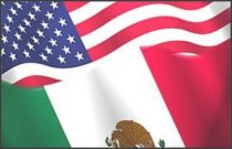 Flags of Mexico and the USA